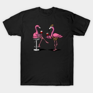 Flamingo Wine Drinking Party T-Shirt